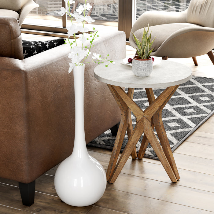 COZAYH HOME Pedestal Farmhouse End Table