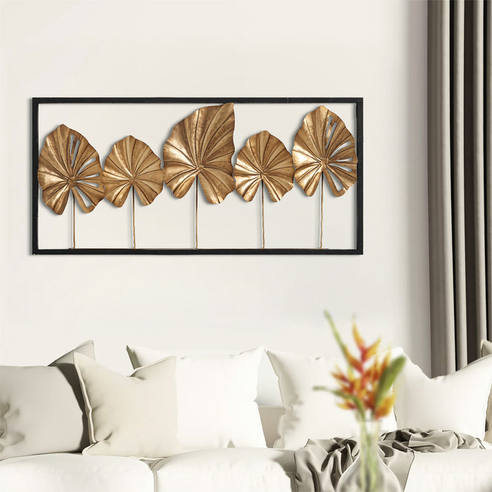 COZAYH HOME Golden Leaf Wall Decor