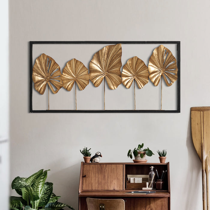 COZAYH HOME Golden Leaf Wall Decor