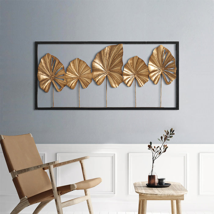 COZAYH HOME Golden Leaf Wall Decor