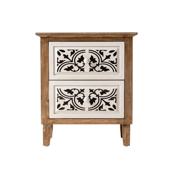 COZAYH HOME Farmhouse 2-Drawer Nightstand