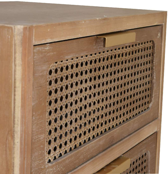 COZAYH HOME Rustic Farmhouse Woven Fronts Nightstand