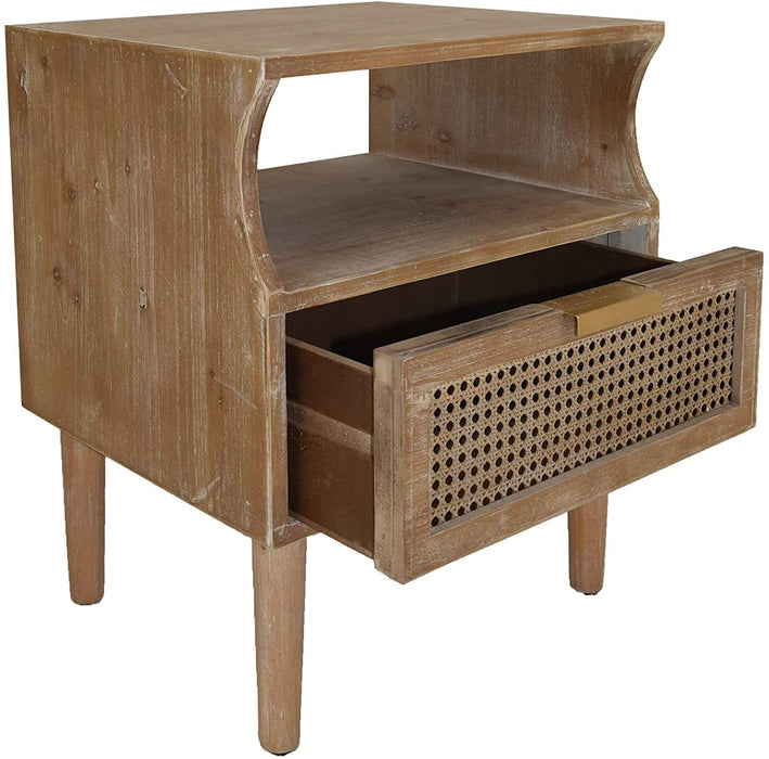 COZAYH HOME Rustic Farmhouse Woven Fronts Nightstand