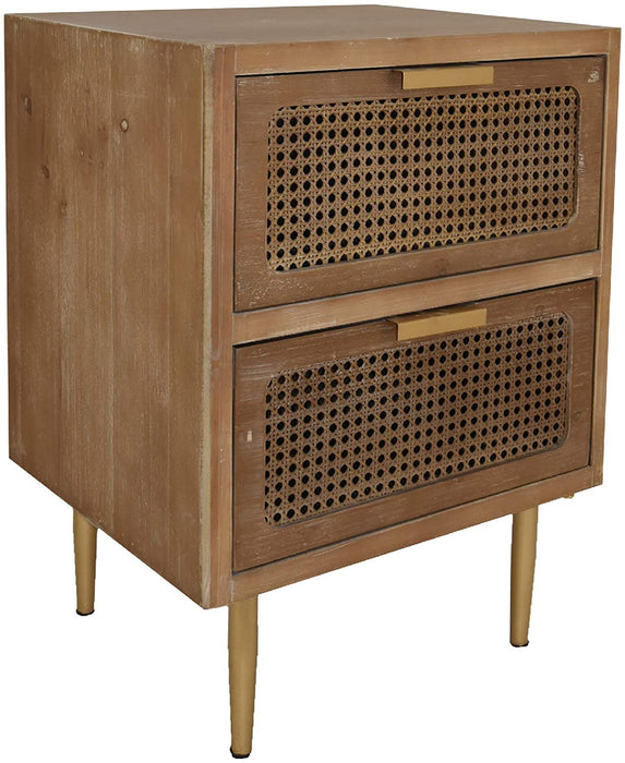 COZAYH HOME Rustic Farmhouse Woven Fronts Nightstand