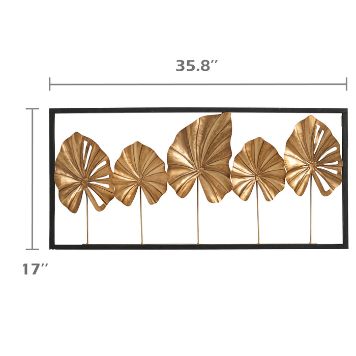 COZAYH HOME Golden Leaf Wall Decor