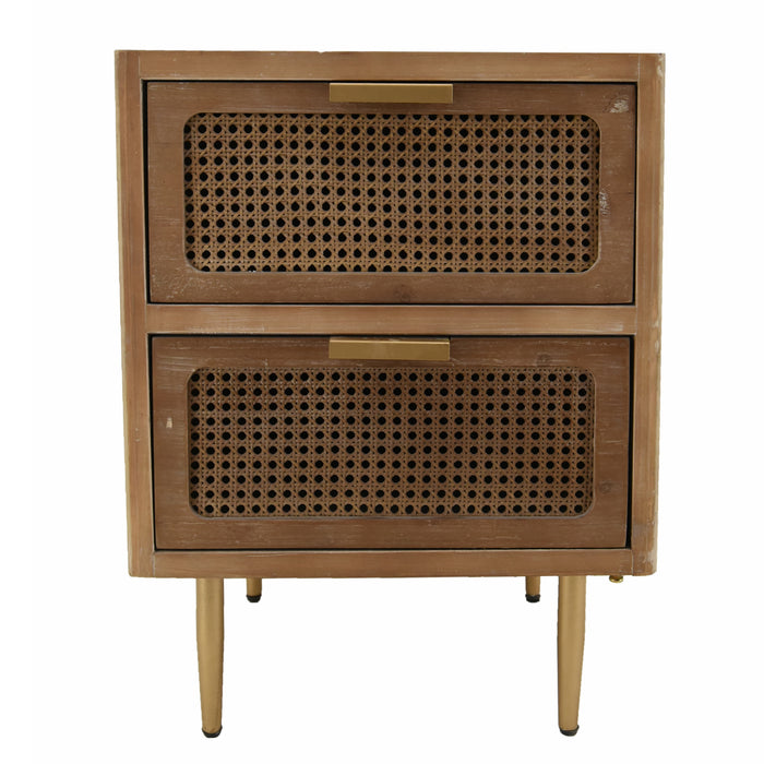 COZAYH HOME Rustic Farmhouse Woven Fronts Nightstand