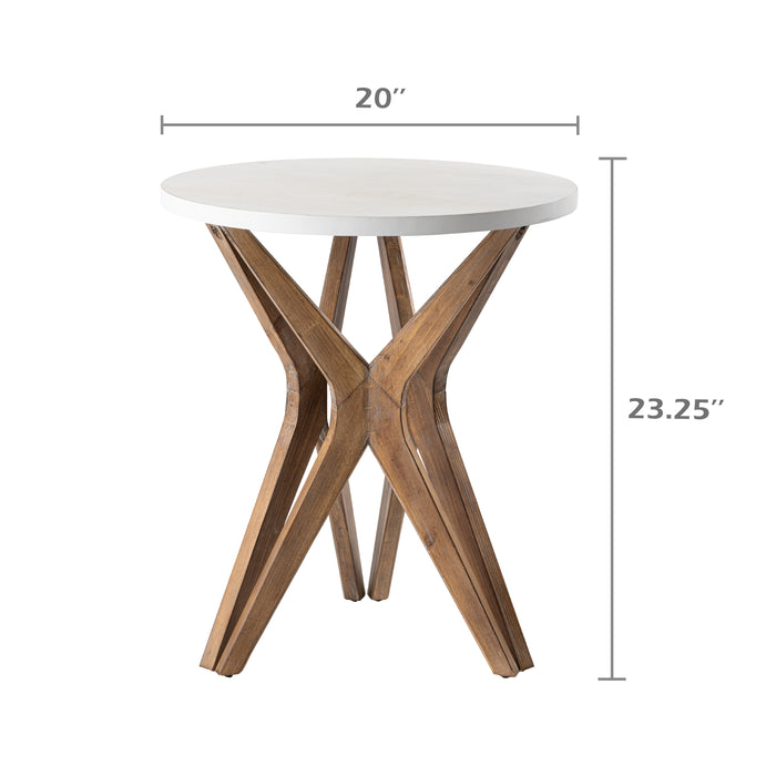 COZAYH HOME Pedestal Farmhouse End Table