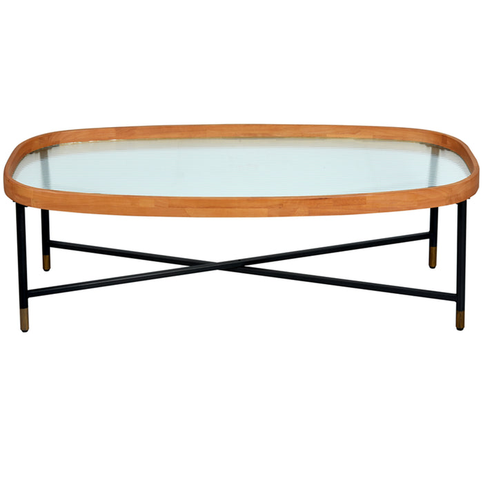 COZAYH HOME Tempered Architectural Glass Tray Top Coffee Table, Retangle