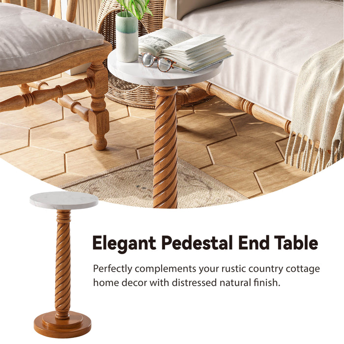 Pedestal End Table