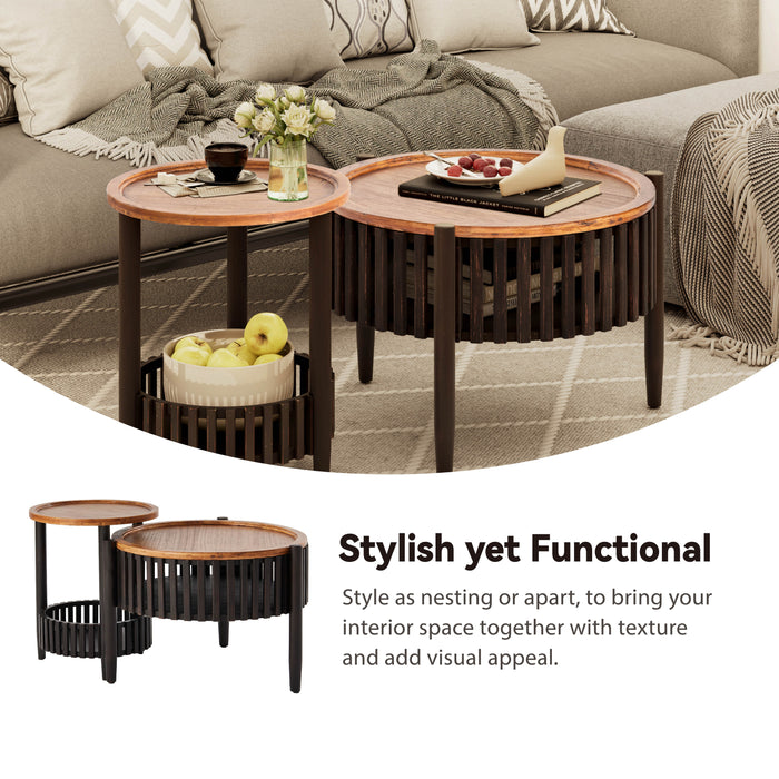 Round Coffee Table Set of 2
