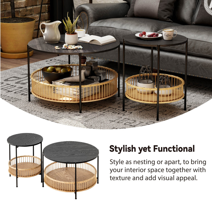 COZAYH HOME Round Nesting Coffee Table Set of 2