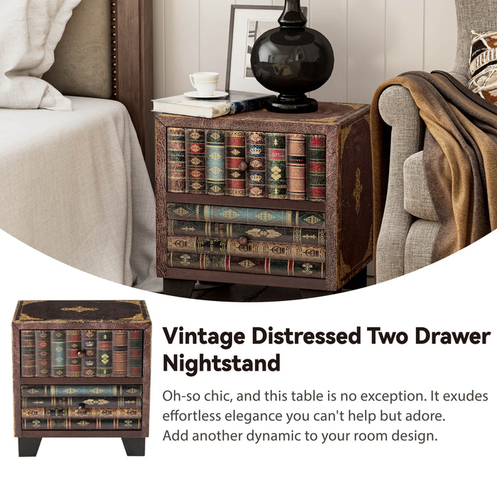 Vintage 2-Drawer Nightstand