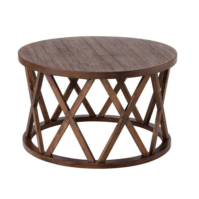 COZAYH HOME Rustic Round Coffee Table