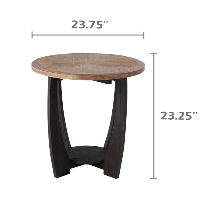 COZAYH HOME Rustic Round End Table