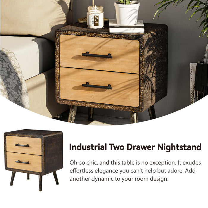 COZAYH HOME Two Drawer Nightsand