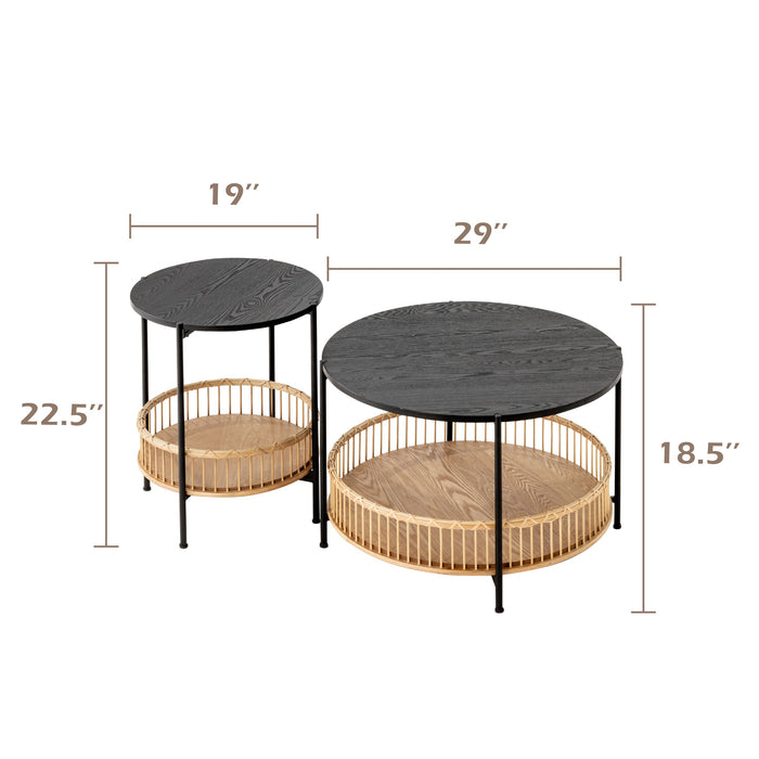 COZAYH HOME Round Nesting Coffee Table Set of 2