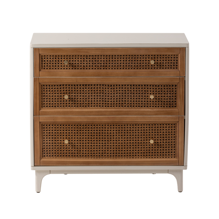 COZAYH HOME 3-Drawer Woven Cane Front Accent Chest