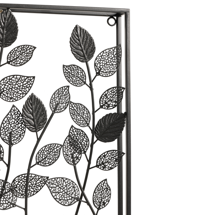 COZAYH HOME Gold  and Black Metal Leaves Wall Decor Set of 2