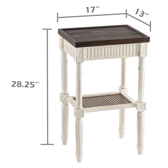 COZAYH HOME Rustic End Table with Shelf