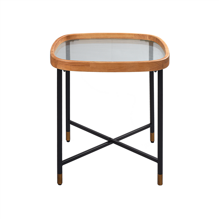 COZAYH HOME Tempered Architectural Glass Tray Top End Table, Square